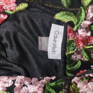 Calvin Klein Dress, Med Size 8, Floral and Black